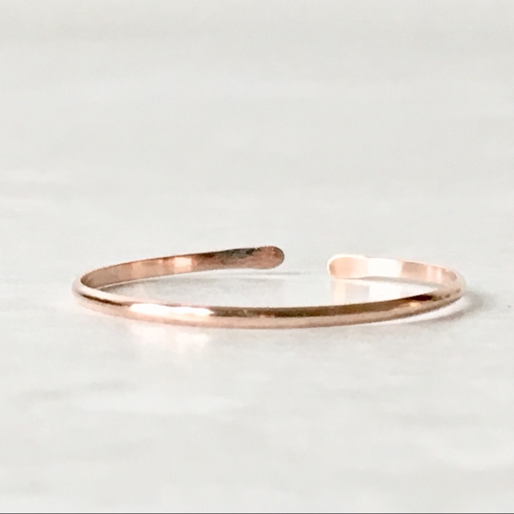 Super Thin Adjustable 14K Rose Gold Filled Ring - Picture 4 of 7